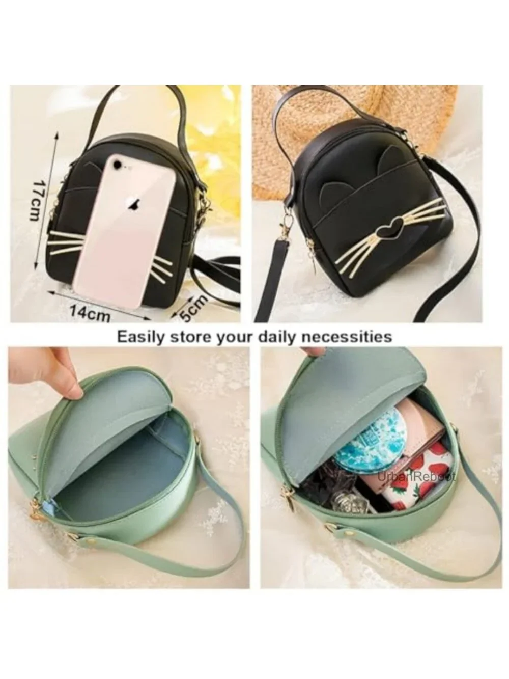 Girls Mini PU Crossbody Shoulder Bag Chain Strap Small Purse Travel Wallet